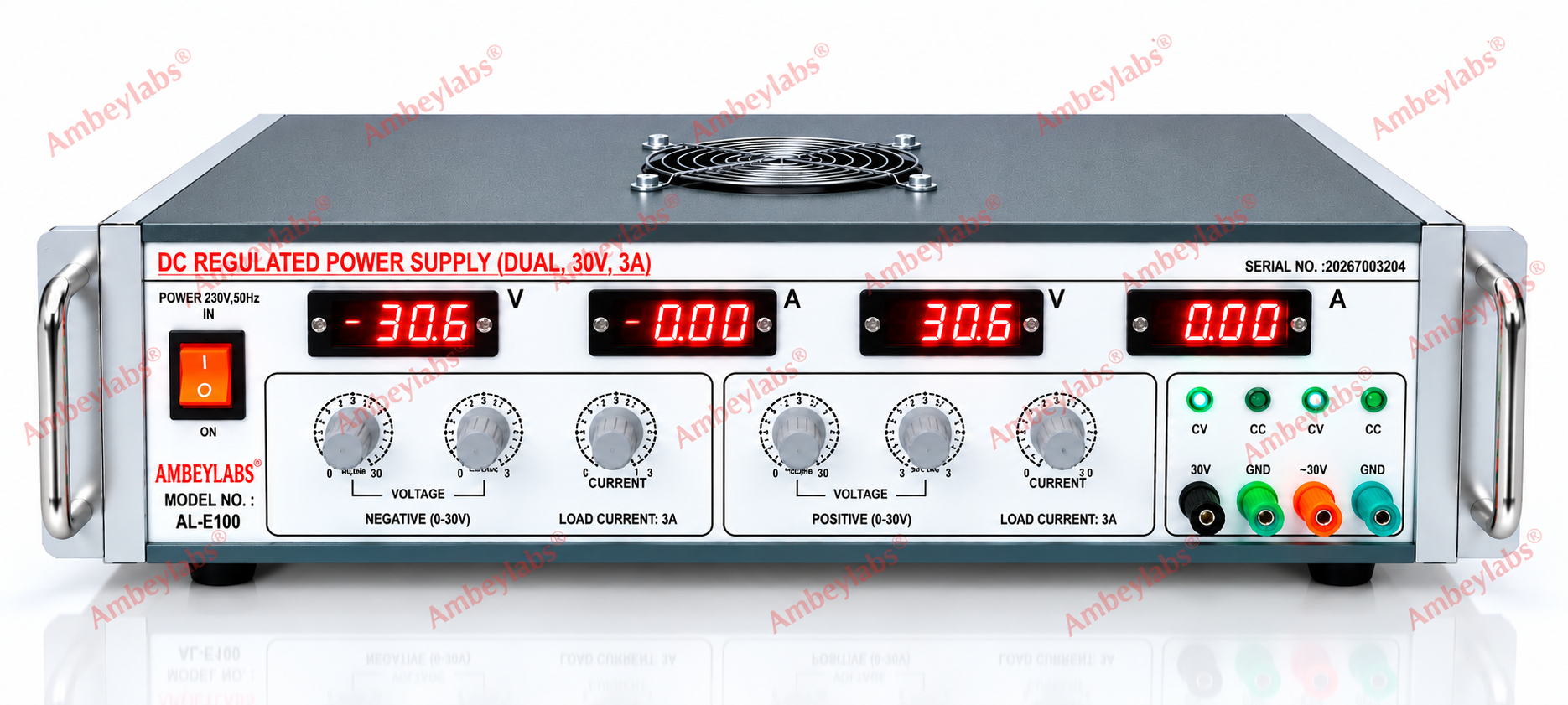 AL-E100C DUAL DC POWER SUPPLY 30-0-30,3A